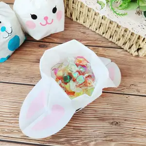 Wholesale Pink Rabbit Candy Gift Bags Plastic Festival Pink Grey Easter Bags