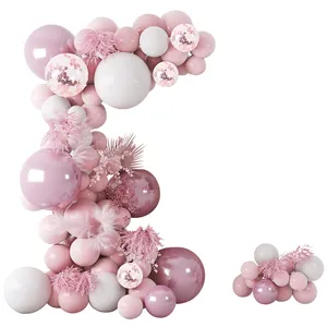 Huiran नई शैली गुलाबी बैंगनी गुब्बारा कट्टर किट वर्षगांठ शादी जन्मदिन की सगाई लेटेक्स गुब्बारा पार्टी सजावट के लिए सेट