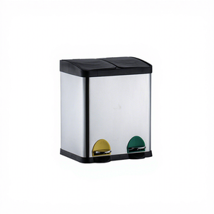 SVITA T2X24 <span class=keywords><strong>Cubo</strong></span> de <span class=keywords><strong>Basura</strong></span> con Pedal de Acero Inoxidable 48 Litros Plateado 2 x 24L Contenedores con Pedal para <span class=keywords><strong>Cocina</strong></span> Separación de Residuos con Tapas y Cajones - Product Image 1