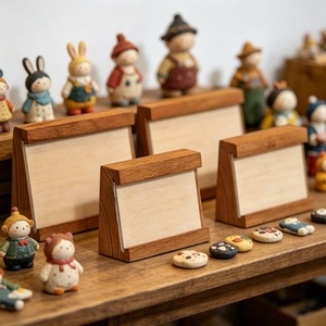 Espositore da Tavolo <span class=keywords><strong>a</strong></span> L in Legno Naturale per Cartellini Prezzi, Supporto per Etichette, Cornice per Nomi Prodotti per Negozi al Dettaglio - Product Image 4