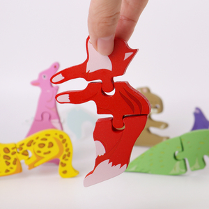 Commercio all'ingrosso <span class=keywords><strong>Montessori</strong></span> in legno cartone animato 3d Puzzle giocattoli produttore vendita diretta bambino sviluppo precoce apprendimento giocattoli educativi - Product Image 1