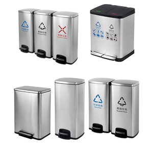 Thương mại Nhà văn phòng thép không gỉ đạp Thùng rác bin lớn khô ướt thang máy vỏ hộp dài thùng loại nắp chất thải thùng cho nhà - Product Image 3