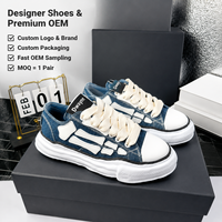 Zapatillas de Diseño de Lujo 2026 para Hombre y Mujer, de Alta Calidad, en Lona Vaquera, Color Azul Marino y Crema, con Cordones Anchos, Estilo Y2K, Novedad