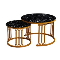 Table basse ronde en métal moderne et simple pour la réception à domicile, ensemble de tables d'appoint combinables de grande et petite taille pour salon et canapé