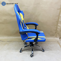 Chaise de bureau moderne à dossier haut en cuir PU, design convertible, hauteur réglable, pivotant à 360 degrés, fonction inclinable pour les joueurs sur PC