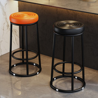 Chaise de bar ronde Tabouret haut de comptoir pour café Magasin de téléphone portable Front Desk Game Room-Meuble de bar polyvalent pour le salon
