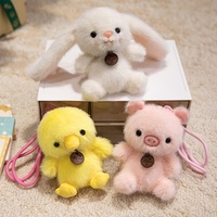 Jouets en peluche super mignons pingouin, capybara, lapin, panda roux, parfumés, Dungdung, pendentifs, décorations de sac, porte-clés, rembourrés en coton PP