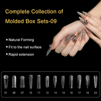Kit de Formes Réutilisables pour Extension d'Ongles – Moules à Ongles en Cristal Couverture Complète Amande & Stiletto pour Polygel Acrylique – Usage Professionnel et DIY en Salon