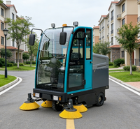 Balayeuse de voirie électrique compacte et mini avec moteur, pompe de nettoyage à entraînement par engrenages, 6 heures de fonctionnement continu, réservoir d'eau et de déchets