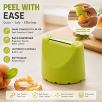 Anti-spat fruit- en groenteschiller met opvangbak, PP plastic + roestvrijstalen mes voor aardappelen, appels & komkommers