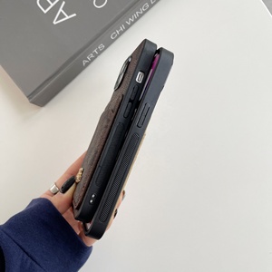 Custodia per telefono in pelle di marca di lusso alla moda con borsa per iPhone 11 12 13 14 15 16 Promax 12/13 Mini Xsmax Anti-Drop cover posteriori - Product Image 5
