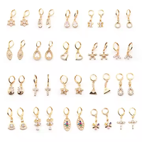 Boucles d'oreilles tendance pour femmes en acier inoxydable doré, accessoires de mode mignons avec zircon