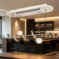 Linearer DC-Motor ohne Rotorblätter, ferngesteuerter Deckenventilator mit dimmbarer LED-Kristallkugel für Esszimmer und Kücheninsel