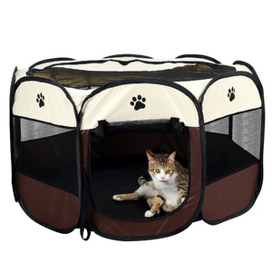 Starry Night Pet Folding Octagonal Cage Gray Coffee Large Space <b>Cat</b> Nursery Postpartum Care Foldable Enclosed - Product Image 2
