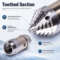 Buse de nettoyage rotative industrielle haute pression pour canalisations, avec tête dentée, filetage femelle G3/8, 30 L/min