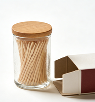 Eco-vriendelijke groothandel premium natuurlijke duurzame bamboe cocktail tandenstokers verpakking voor restaurants, catering, hotels en afhaalboxen