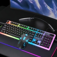 Clavier et souris filaires USB MQ avec rétroéclairage LED, 104 touches, non mécaniques, combo de périphériques de jeu pour PC, en stock, livraison rapide