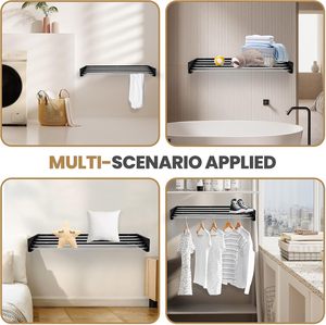 Séchoir à linge mural pliable en métal, en aluminium, avec barres thermolaquées, idéal pour l'intérieur – Meilleures ventes - Product Image 6
