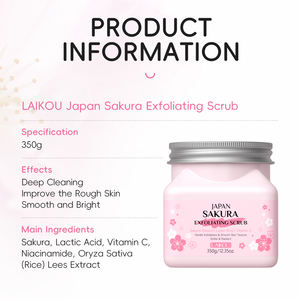 LAIKOU Sakura, крем для глазури, органический скраб для тела из вишни, отшелушивающие сенсорные гранулы, отбеливание, Прямая продажа с завода - Product Image 3