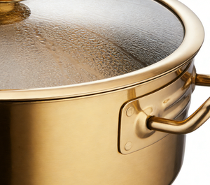 Marmite de Luxe Zunke en Acier Inoxydable Doré avec Couvercle en Verre - Serveur de Buffet Commercial pour Hôtels et Restaurants - Product Image 6