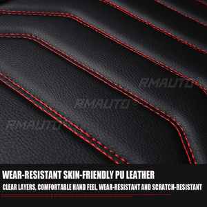 Funda Universal para Asientos de Coche, 5 Plazas, Funda de Asiento de Cuero PU, Antideslizante, Protectora, con Reposacabezas y Almohadas Lumbares 5D para Auto y SUV - Product Image 4