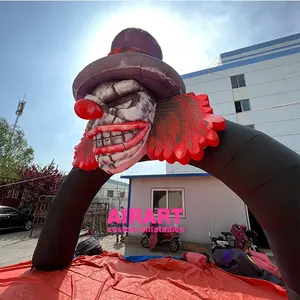6-5 м индивидуальное страшное украшение для Хэллоуина надувная АРКА клоуна с черной шляпой