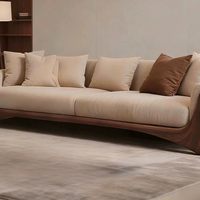 Sofa |   Neuer chinesischer Stil für das Wohnzimmer, geradlinig, Massivholz, einsitzig, Bezug aus Baumwolle und Leinen, hochdichter Schwamm, beweglich, abnehmbar