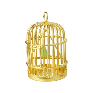 Cage à oiseaux Miniature avec panier à oiseau, accessoire de jeu pour les oiseaux, PA012