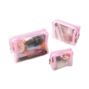 Biểu Tượng Tùy Chỉnh Lớn Bé Màu Hồng Nylon Lưới Bộ Dụng Cụ Dây Kéo Bàn Chải Chủ Mỹ Phẩm <span class=keywords><strong>Pouch</strong></span> Make up Dây Kéo Túi - Product Image 1