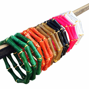 Moda estiva semplice bracciale in resina di marmo colorato da studente piegato indossare <span class=keywords><strong>Set</strong></span> di <span class=keywords><strong>braccialetti</strong></span> in acrilico elastico per donne e ragazze - Product Image 1