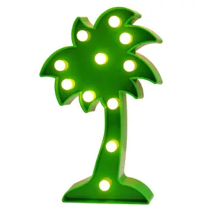 3D Marquee night lights LED Palm Tree Light,Cute Coconut Tree Night Table Lamp Light for Kids' Room Bedroom Gift