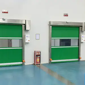 עיצוב חדש במפעל אוטומטי Pvc פלסטיק דלת רולר מוסך תעשייתי דלת תריס מתגלגל מהיר למחסן