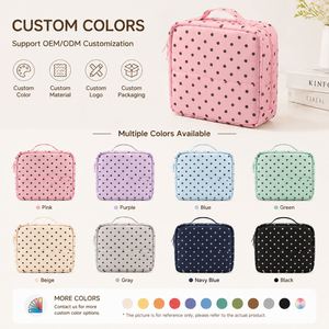Large Capacity Travel Cosmetic Bag Women <b>Makeup</b> Organizer Pouch with Brush <b>Holder</b> Waterproof Toiletry Bag Custom Logo OEM ODM - Product Image 4