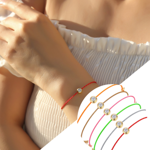 Braccialetto Intrecciato Colorato con Corda Regolabile e Moissanite, Gioiello alla Moda per Ragazze, Idea Regalo - Product Image 6