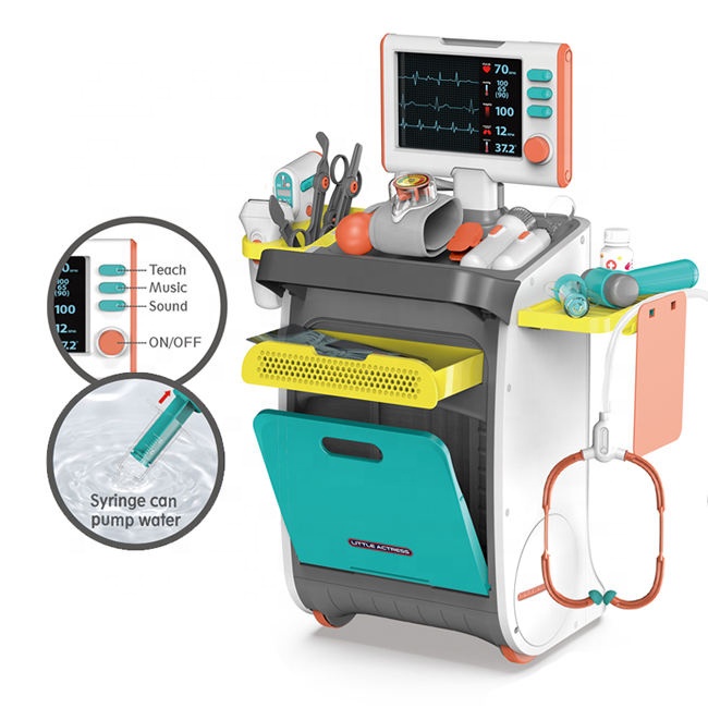 Детский медицинский Настольный комплект для ролевых игр, имитация высококачественного детского докторского набора с музыкальным звуком и светом