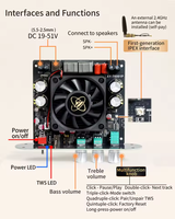 Módulo XY-T6001P T6001P, Placa Amplificadora de Audio Inalámbrica Monofónica de 600W, Chip Amplificador de Altavoz Dual Inalámbrico Verdadero TWS TPA3255