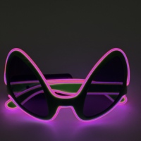 Lunettes de soleil en plastique lumineuses EL avec verres ovales noirs pour Halloween et événements festifs