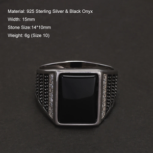 Anello da Uomo in Argento Sterling 925 con Agata Naturale Italiana, Anello Turco per Gentiluomini con Micro Zirconi Incastonati, Gioielleria Turca - Product Image 3