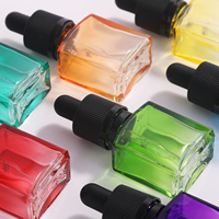 Bouteilles en verre ambré carrées de 15 ml et 30 ml, bouteille en verre rectangulaire, bouteille de parfum carrée rose en verre