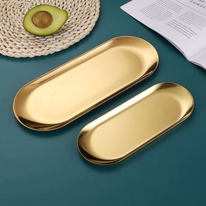 Korean Stainless Steel Dish Plate Good Quality <b>Gold</b> Silver <b>Tray</b> Dish Oval BBQ Dishes Commercial Use - Product Image 3