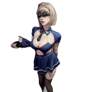 Lemon Story Police Uniform Lingerie Women's Role Play Costume Fancy Dress Skirt Polyester Fiber Sexy Military - Product Image 4
