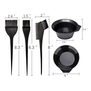 Thungroway-ensemble de 4 pièces de pinceaux à teinture et de bol professionnels, accessoires pour coloration des cheveux noirs, avec pinceau de coloration pour chevelure, teinte de queue et brosse pour les bords - Product Image 1