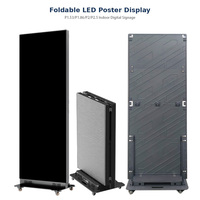 Écran d'affichage LED pour affiches intérieures avec roues et cadre pliable, taux de rafraîchissement élevé, couleurs vives, conception GOB P1.53 P1.86