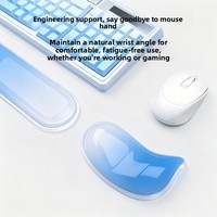 Repose-poignets pour clavier en silicone transparent, tapis de souris gradué, support de poignet pour souris de bureau, forme goutte d'eau pour nail art