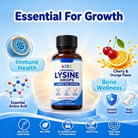 Complément Alimentaire Liquide OEM pour Enfants : Gouttes Liposomales de L-Lysine 1000mg 60ml Saveur Cerise Orange pour le Soutien Immunitaire et la Croissance Osseuse