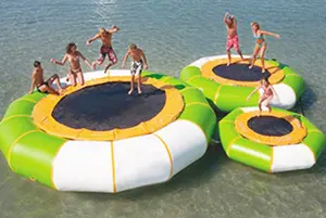 Floating Island Pool Drop Stitch Boat Dock Outdoor Inflatable Bouncer Water Trampoline