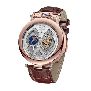 Đồng hồ đeo tay nam DIFFUL Luxury <span class=keywords><strong>Big</strong></span> Skeleton Dial Moon Phase Tourbillon Leather Men Đồng hồ tự động - Product Image 6