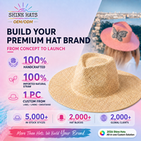 Chapeaux de paille vintage Shinehats OEM 2026 pour femme, style cowboy, plage, soleil, Panama, jazz, à large bord, vente en gros, logo personnalisé, sombrero