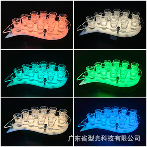 Soporte para Vasos de Chupito Iluminado con LED, Bandeja Acrílica de 12 Orificios con Luces de Colores para Fiestas y Bares - Product Image 4