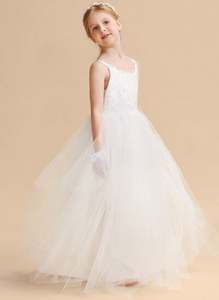 फैशनेबल जूनियर उच्च अंत शादी की पार्टी छोटी वर मिश्रण मंजिल लंबाई झोंके गेंद पजामा फूल लड़की पोशाक के लिए लड़की - Product Image 4